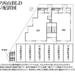 ★ハイライフ西山BLDガレージ配置図 ※先着順のガレージ台数は4台あり ※101と102には優先確保各1台あり