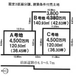 限定3区画：建築条件付き売土地(間取)